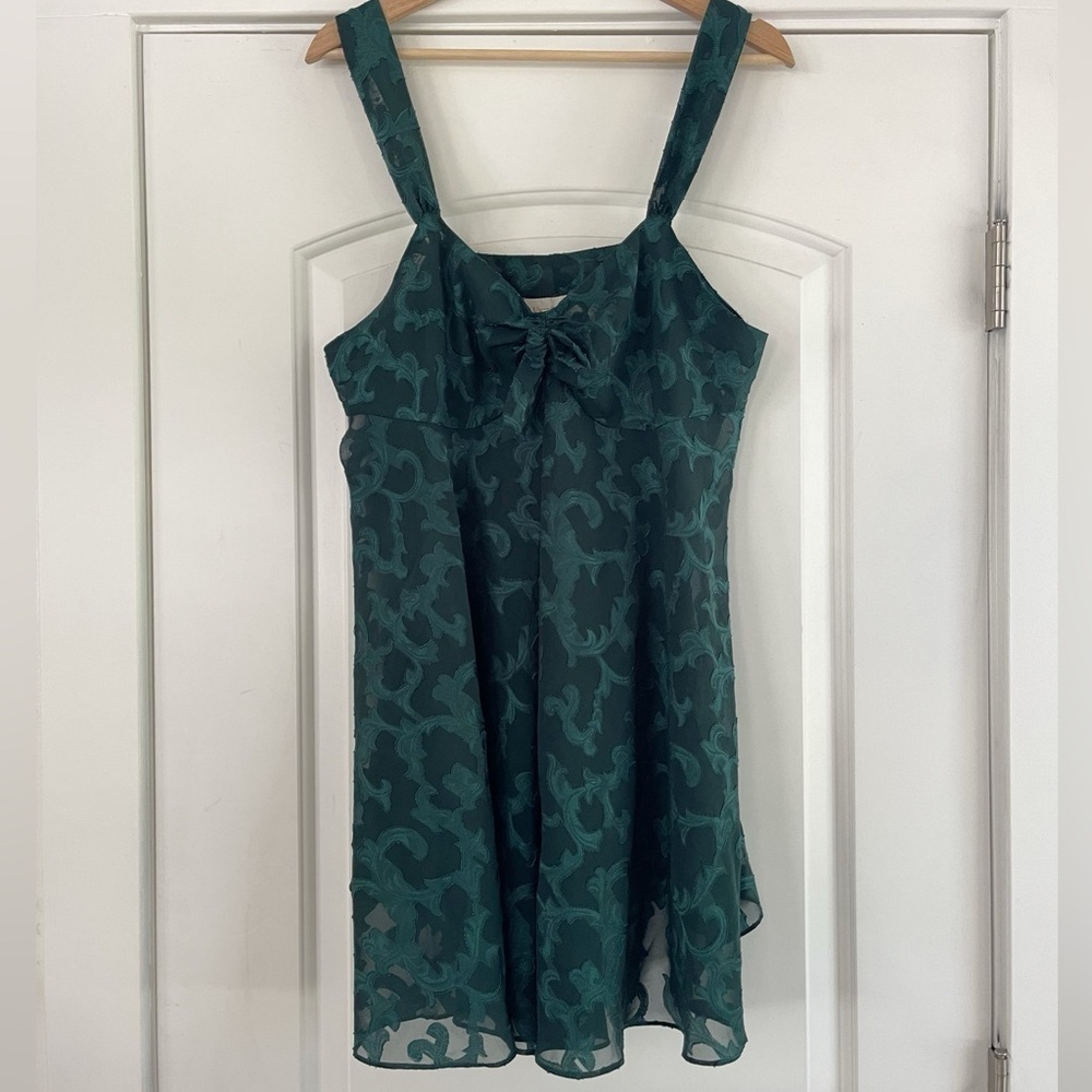 Vintage Victoria’s Secret Gold Label Forest Green Slip Dress - L - Picture 1 of 5